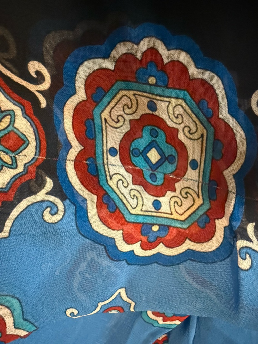 FARM Rio Blue Printed V‑Neck Maxi Dress - Picture 4 of 6